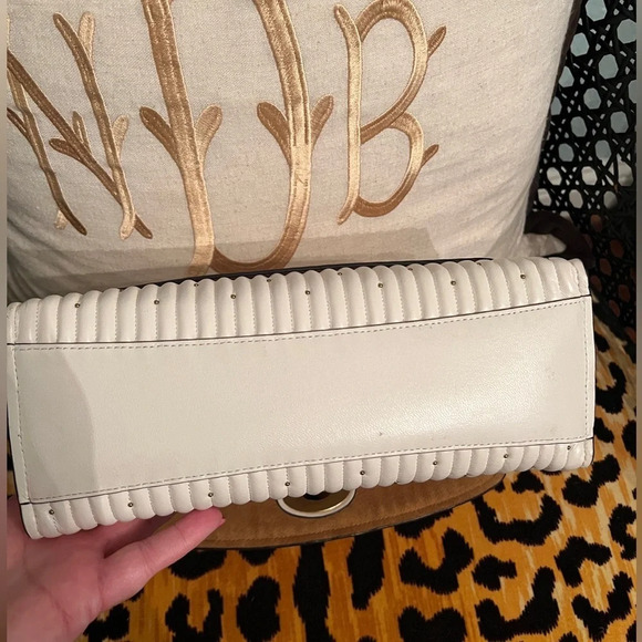 COACH Parker White/Cream Handbag with Quilting & Gold Rivets Shoulder Crossbody - Picture 13 of 16